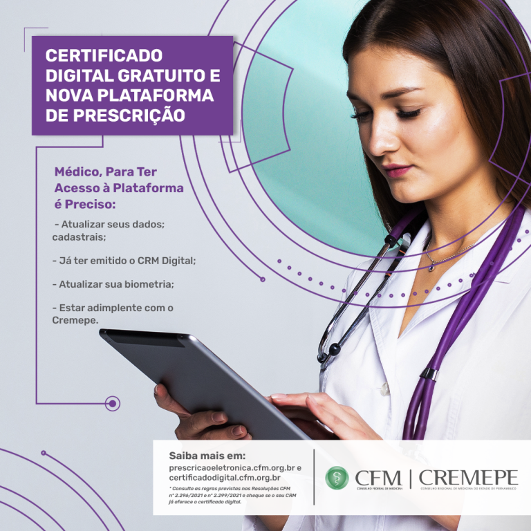 Certificado Digital gratuito e nova plataforma de prescrição médica